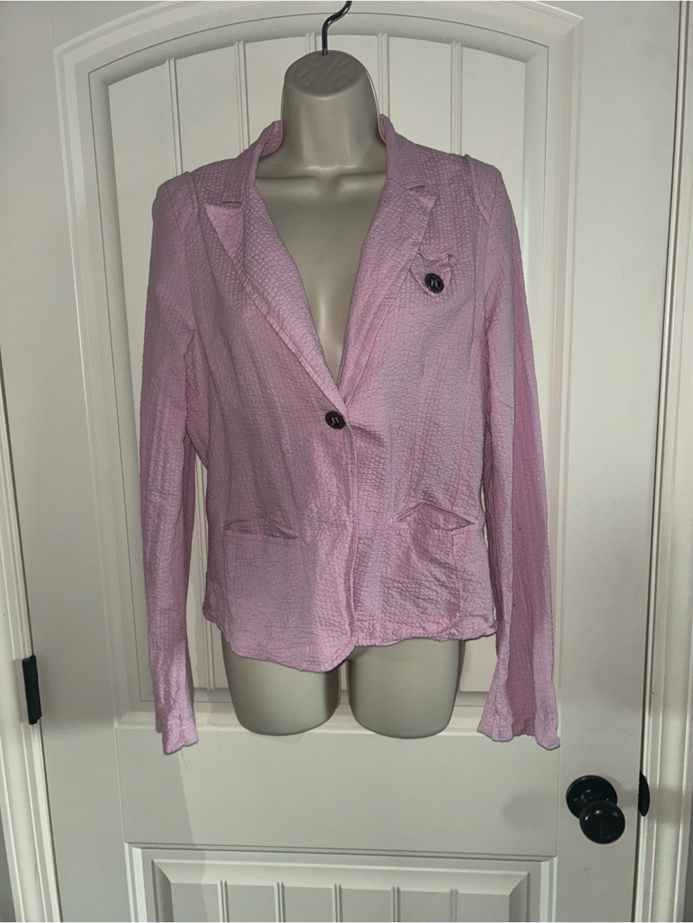 NEW Hard Tail Pink Textured Women's Blazer Jacket Sz L